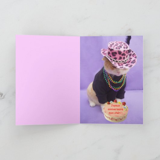 Franse verjaardag Kaart (Binnen)