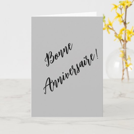 Franse verjaardag kaart (Gele Bloem)
