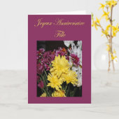 Franse verjaardag Kaart (Gele Bloem)