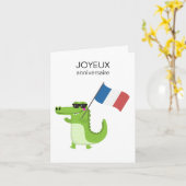 Franse Verjaardag Kaart - Joyeux anniversaire (Gele Bloem)