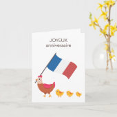 Franse Verjaardag Kaart - Joyeux anniversaire (Gele Bloem)