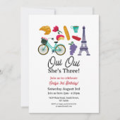 Franse verjaardag Paris Oui Oui Drie meisjes Kaart (Voorkant)