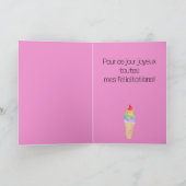 Franse Verjaardag Rainbow Gay Pride Ice Cream Kaar Kaart (Binnen)