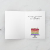 Franse Verjaardag Regenboog Kleuren Taart Kaart (Binnen)
