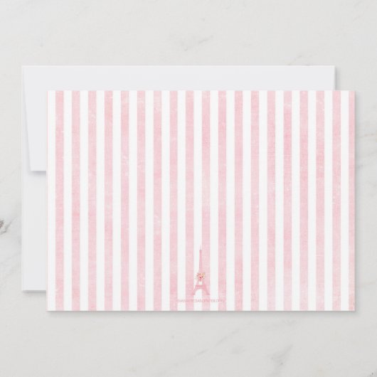 Franse verjaardag uitnodiging voor meisje (Achterkant)