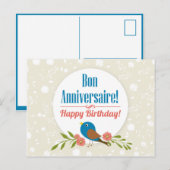 Franse verjaardagskaart briefkaart (Voorkant / Achterkant)