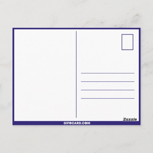 Franse verjaardagskaart briefkaart (Achterkant)