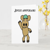 Franse verjaardagsKaart Kaart (Gele Bloem)