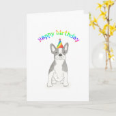 Franse verjaardagskaart voor bulldog kaart (Gele Bloem)