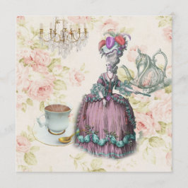 franse verjaardagspartij teapot marie antoinette kaart