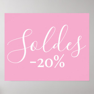 Franse Verkoop Aanmelden in Roze, 20% korting op d Poster
