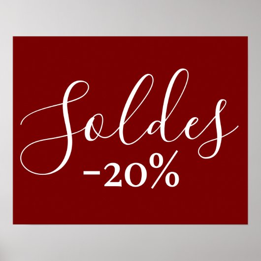 Franse verkoop teken in Bourgogne, 20% korting op Poster (Voorkant)