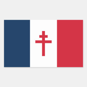 Franse verzetsvlag Franse oorlogssymbool kruis Rechthoekige Sticker