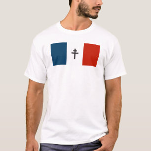 Franse verzetsvlag Franse oorlogssymbool kruis T-shirt