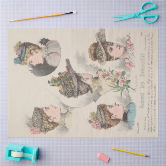  Franse Victoriaans lente Petten Decoupage Tissuepapier (Craft)