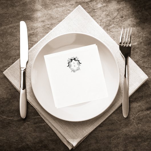 Franse Victoriaans Monogram Wedding Engagement Par Servet