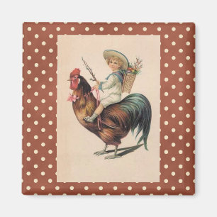 Franse Victoriaans Rooster Fridge Magnet