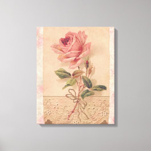 Franse Victoriaans roze roze roze Canvas Afdruk (Voorkant)