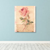 Franse Victoriaans roze roze roze Canvas Afdruk (Insitu (Houten vloer))