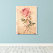 Franse Victoriaans roze roze roze Canvas Afdruk (Insitu (Houten vloer))