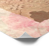 Franse Victoriaans roze roze roze Poster (Hoek)