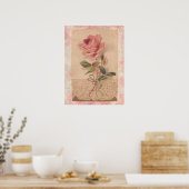 Franse Victoriaans roze roze roze Poster (Keuken)