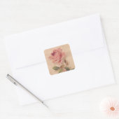 Franse Victoriaans roze roze roze Vierkante Sticker (Envelop)
