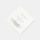 Franse Victoriaans Sage Green Wedding  Bloemen Servet (Hoek)