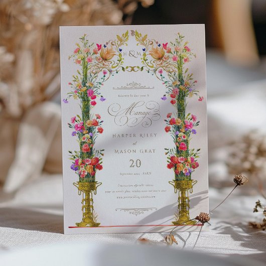 Franse  Victoriaans Save the Date Kaart