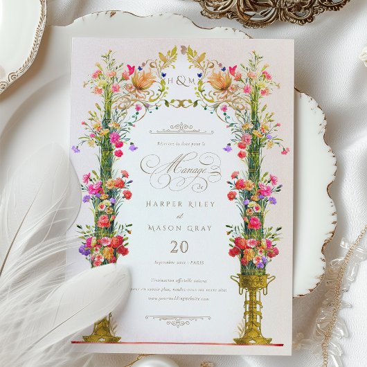 Franse  Victoriaans Save the Date Kaart