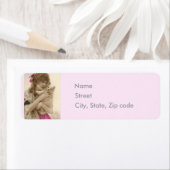 Franse Victoriaans vrouw en witte hond Etiket (Insitu)