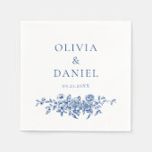 Franse Victoriaanse marineblauwe trouw sierlijke b Servet (Voorkant)