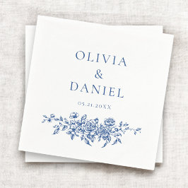 Franse Victoriaanse marineblauwe trouw sierlijke b Servet