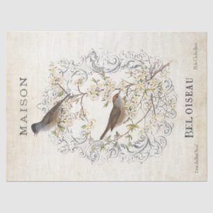 Franse Vintage Bird Nest Maison Lijst ontkoppeling Tissuepapier