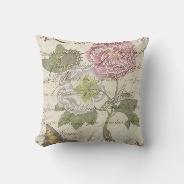 Franse vintage bloemenmarkt stijl kussen (Voorkant)