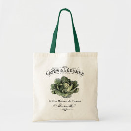 Franse Vintage Cafe Veggie Vegan Cabbage Tote Bag