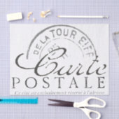 Franse vintage decoupage ansichtkaart Parijs tekst Tissuepapier (Craft)
