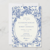 Franse Vintage Elegante Bloemenbruiloft Kaart (Voorkant)