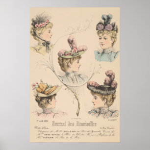 Franse vintage en Victoriaans Paris Mode Journal Poster