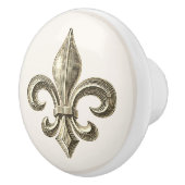 Franse Vintage Fleur de Lis Keramische Knop (Rechts)