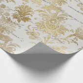 Franse Vintage Gold Floral Cadeaupapier (Hoek)