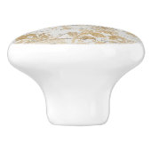 Franse Vintage Gold Floral Keramische Knop (Zijkant)