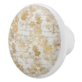 Franse Vintage Gold Floral Keramische Knop (Rechts)