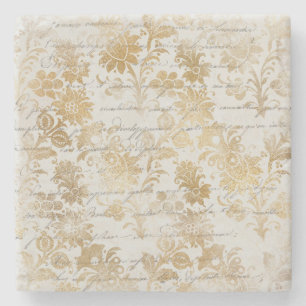 Franse Vintage Gold Floral Stenen Onderzetter