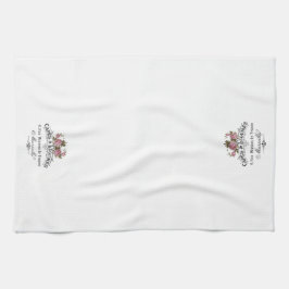 Franse vintage label met rozen theedoek