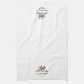 Franse vintage label met rozen theedoek (Verticaal)