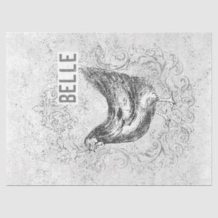 Franse Vintage ontkoppeling van kippenhen Belle Gr Tissuepapier