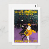 Franse Vintage Poster 1907 teruggezet Briefkaart (Voorkant / Achterkant)