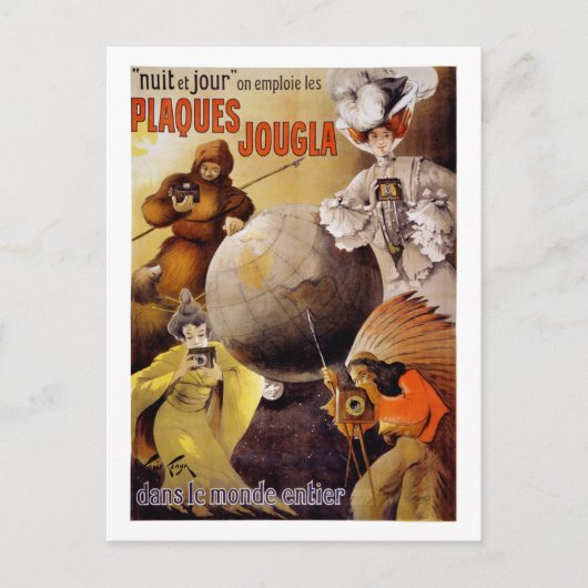 Franse Vintage Poster teruggezet Briefkaart (Voorkant)