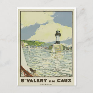 Franse vintage reisposter St Valery en Caux Briefkaart